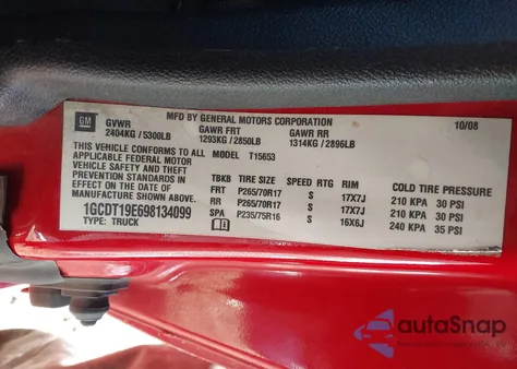 2009 Chevrolet Colorado Lt from USA, damaged, VIN 1GCDT19E698134099